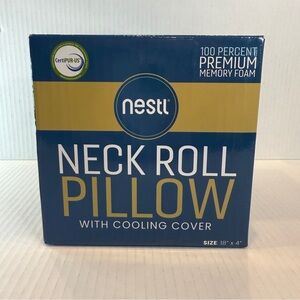 🆕 🛏️ Nestl Neck Roll Pillow with Cooling Cover – 100% Memory Foam – NWT